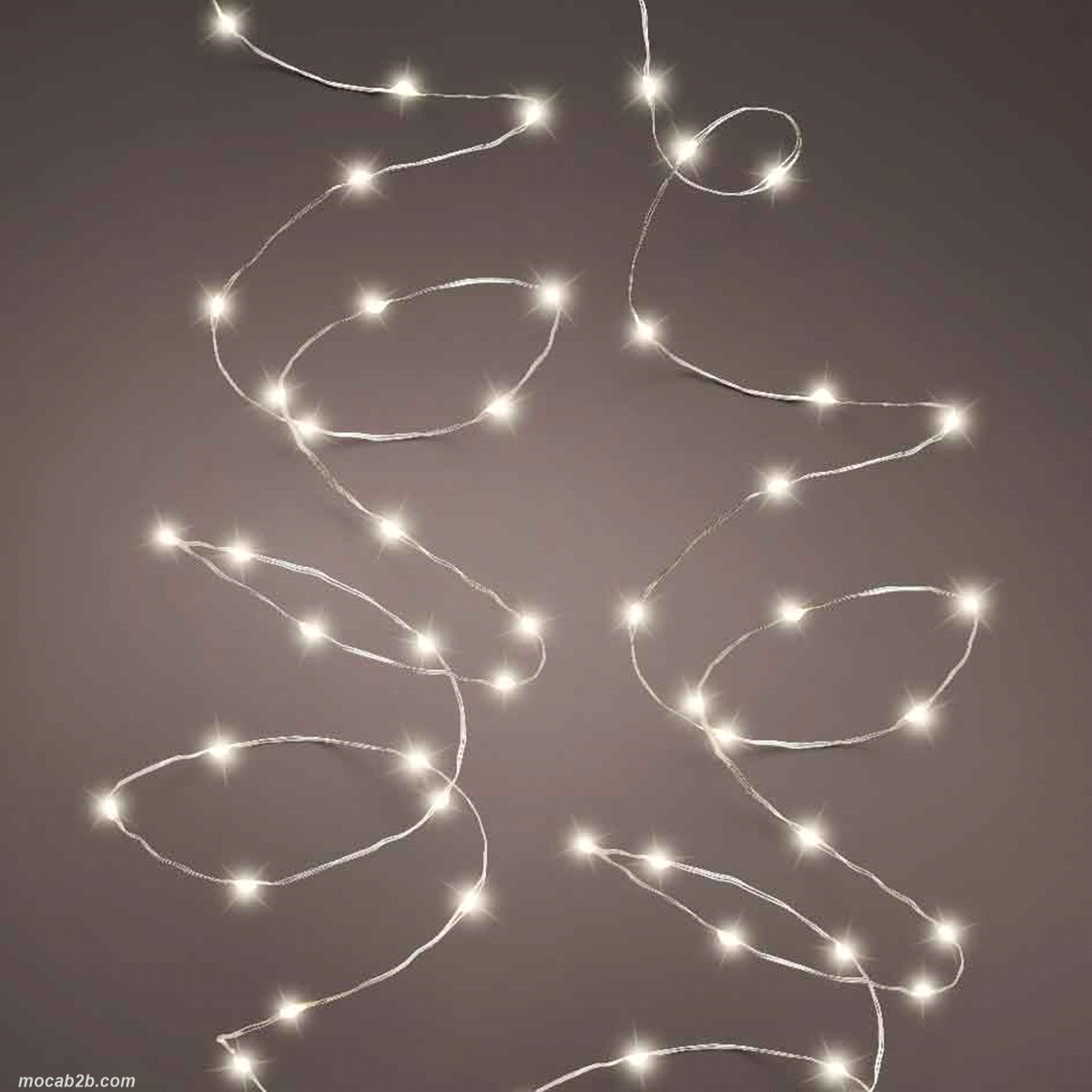 Filo argento micro led bianco caldo 8 funzioni, effetto scintillio, da esterno, lunghezza 12 mt. 