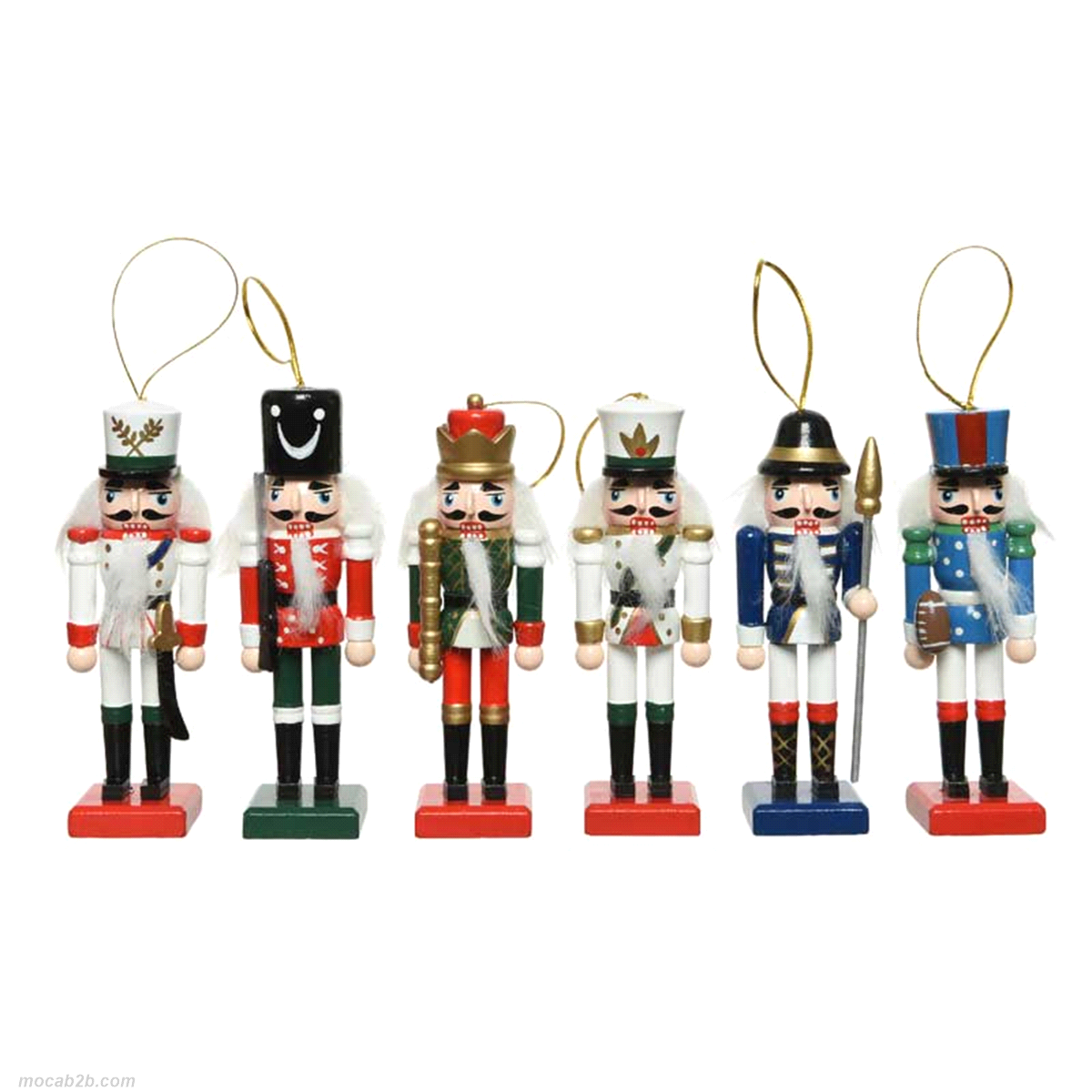 Schiaccianoci legno da appendere in 6 colori assortiti. Dimensioni: 3,5x3,5 h12,5. 