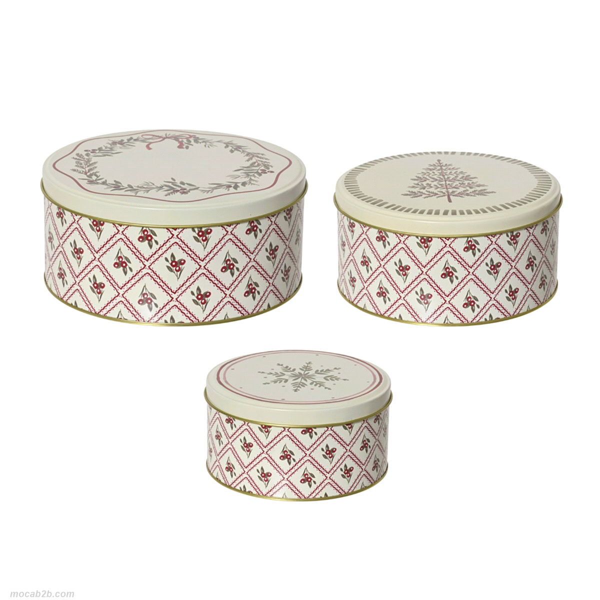 SET 3 SCATOLE CHRISTMAS BIANCO/COLORI @20h.9cm 