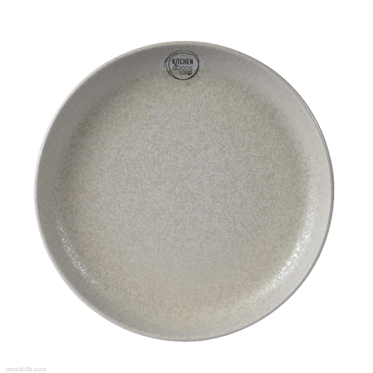 Piatto piano beige in gres arenaria smaltato diametro 26,5cm. 