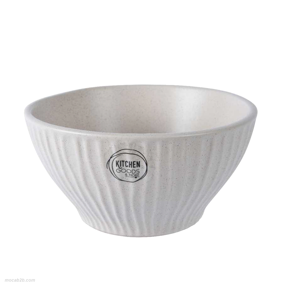 Ciotola avorio in gres goffrato diametro 14,8cm h.7,4cm. 