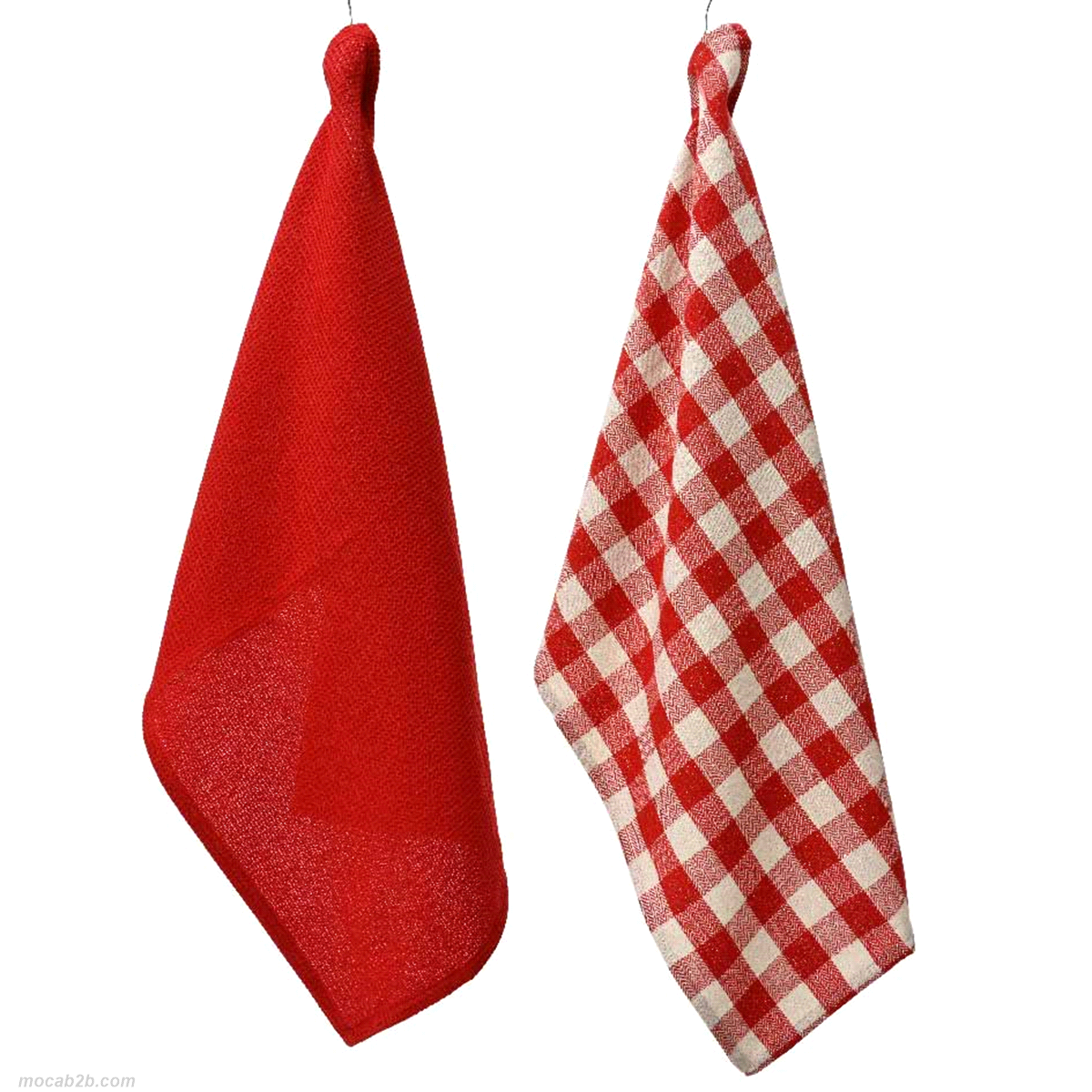 Asciugano rosso in filo di cotone lurex in due colori assortiti. Misure: 45x65cm. 