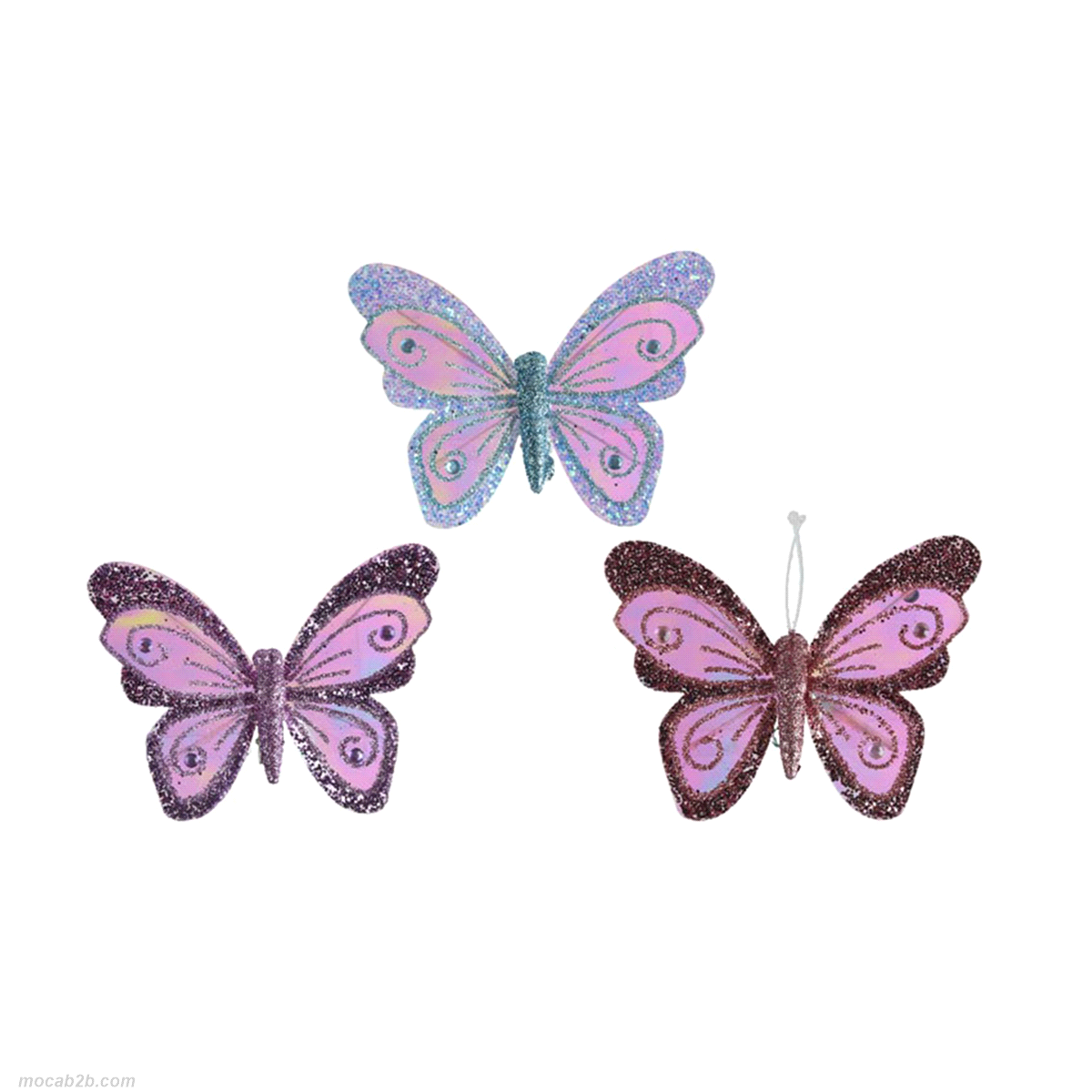 FARFALLE SCINTILLANTI IN 3 COLORI ASSORTITI 14x10 