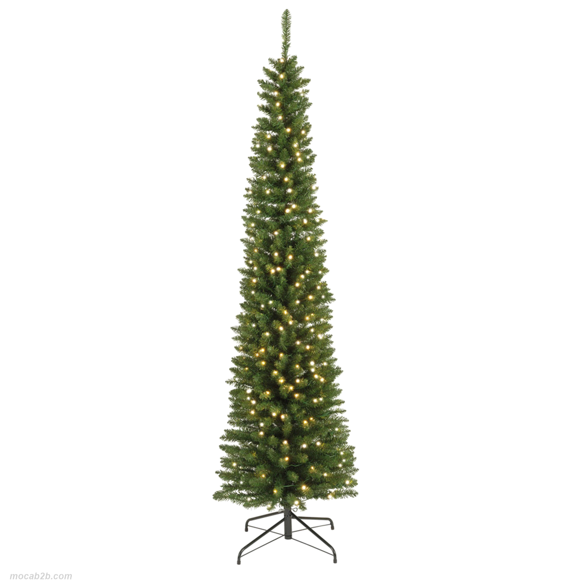 Pino verde in pvc con 380 led bianco caldo da interno. Misure: diametro 70cm. h. 240cm. 