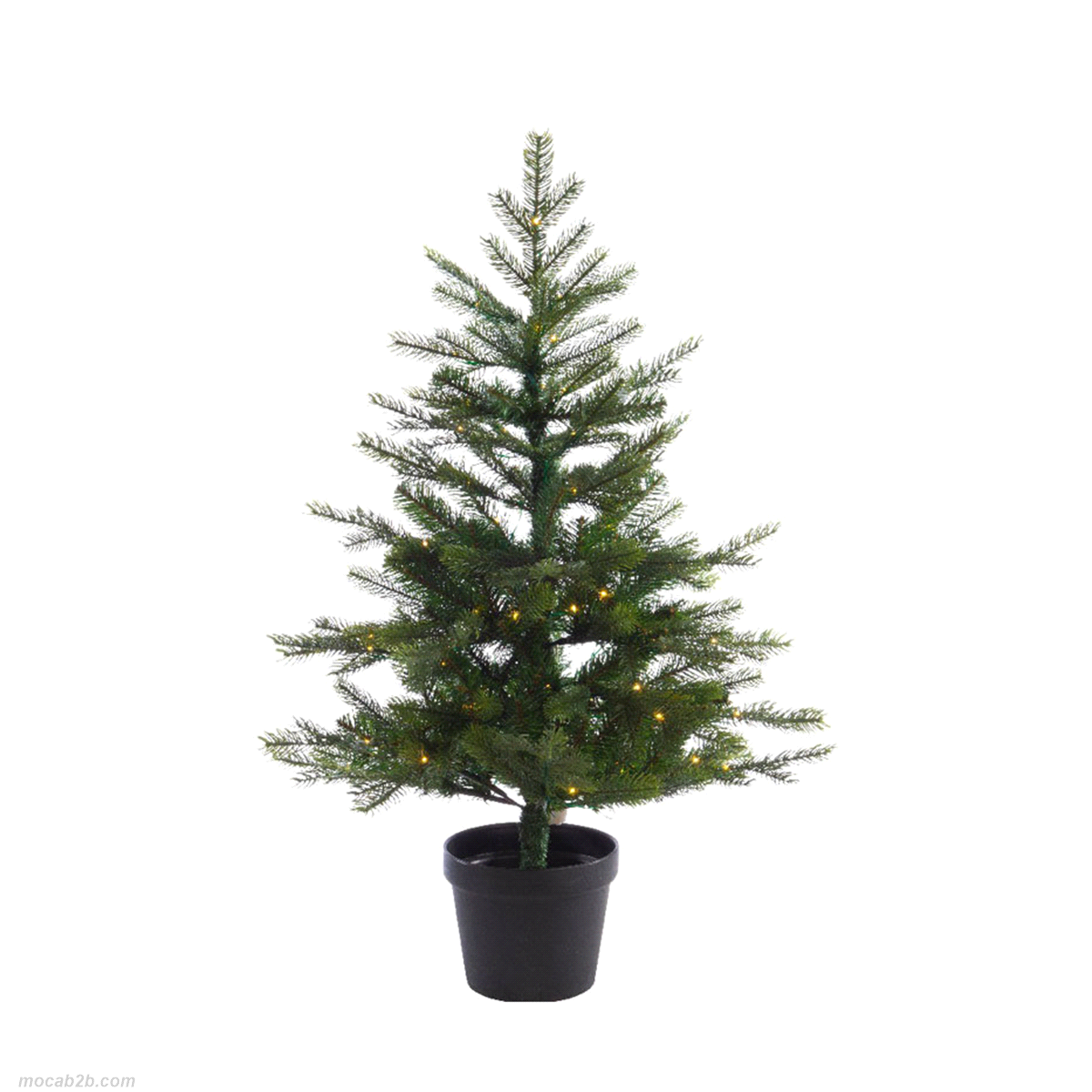 Abete verde in vaso con led bianco caldo da interno o esterno. Misure: @63 h. 90cm. 