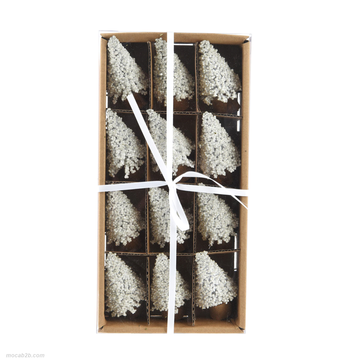 SET12 ALBERINI BIANCHI CON PERLE@5h8cm 