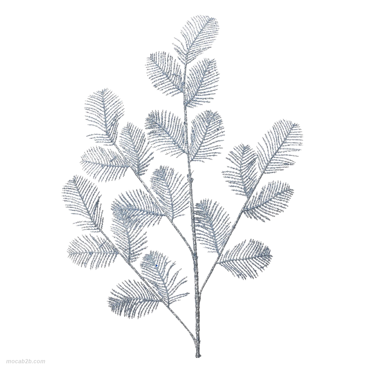 Ramo spray blu nebbia glitterato. Misure: 15x0,5 h. 72cm. 