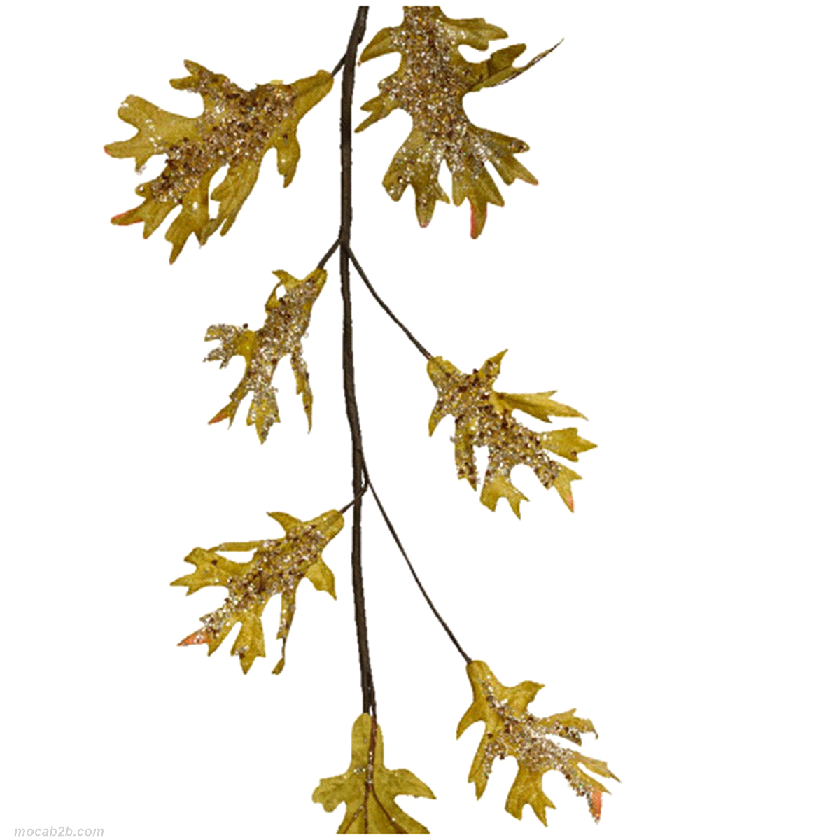 Ghirlanda con foglie color pistacchio glitterate. Misure: 12x1 h. 120cm. 