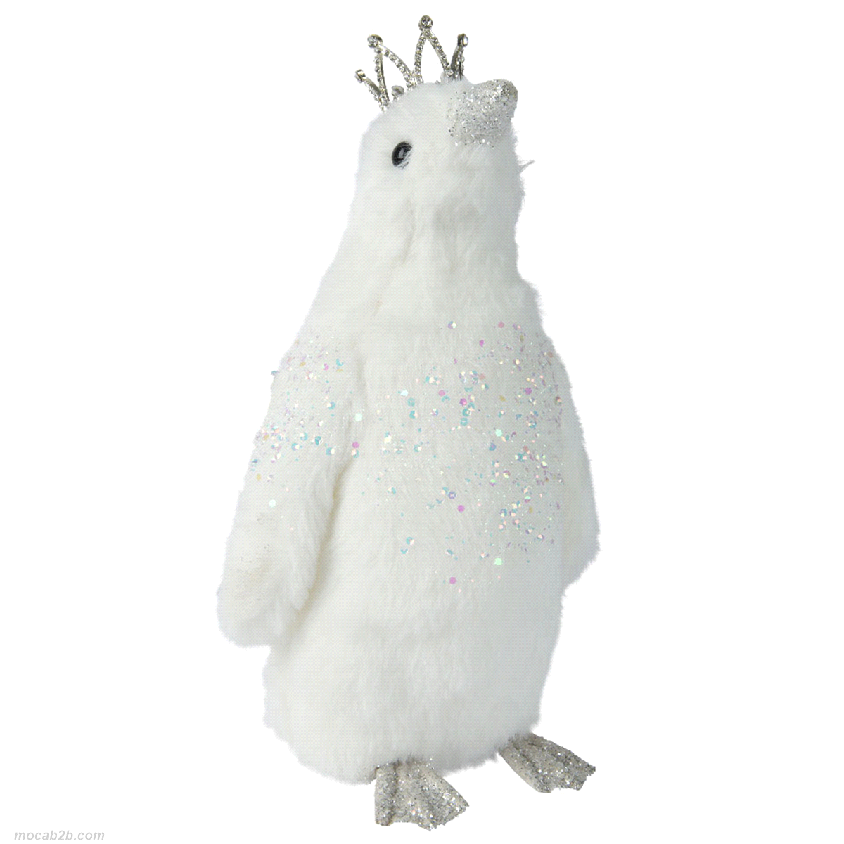 PINGUINO BIANCO CON CORONA SCINTILLANTE h.30 