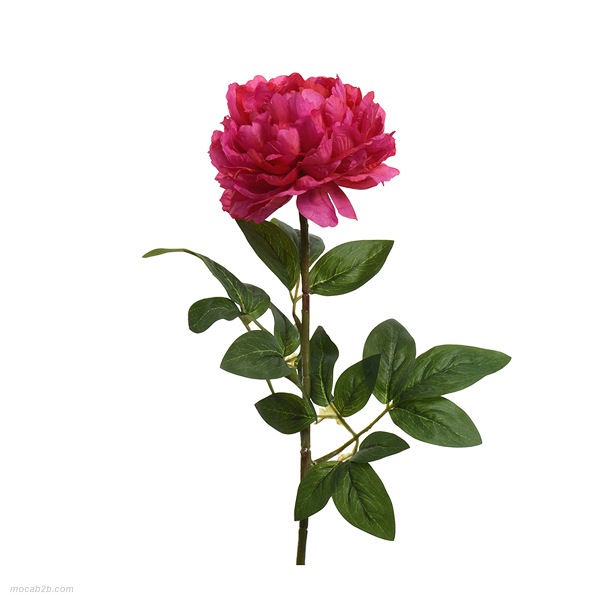 Fiore decorativo peonia fucsia in polyester. Dimensioni: 34x16 h. 72cm. 