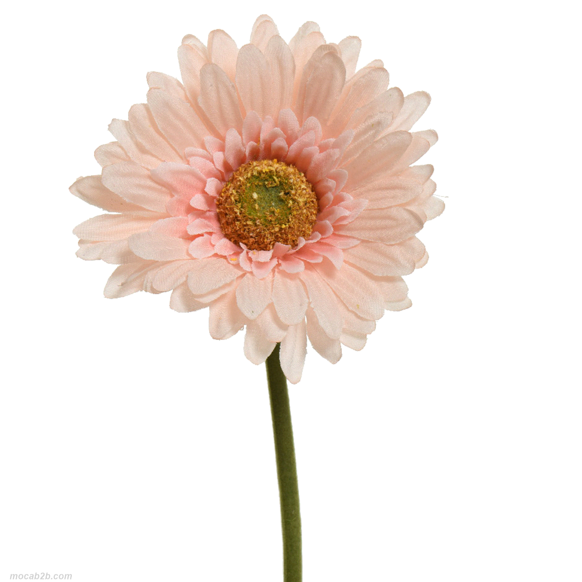 Fiore decorativo gerbera pesca in polyester. Misure: diametro 10 h. 50cm. 