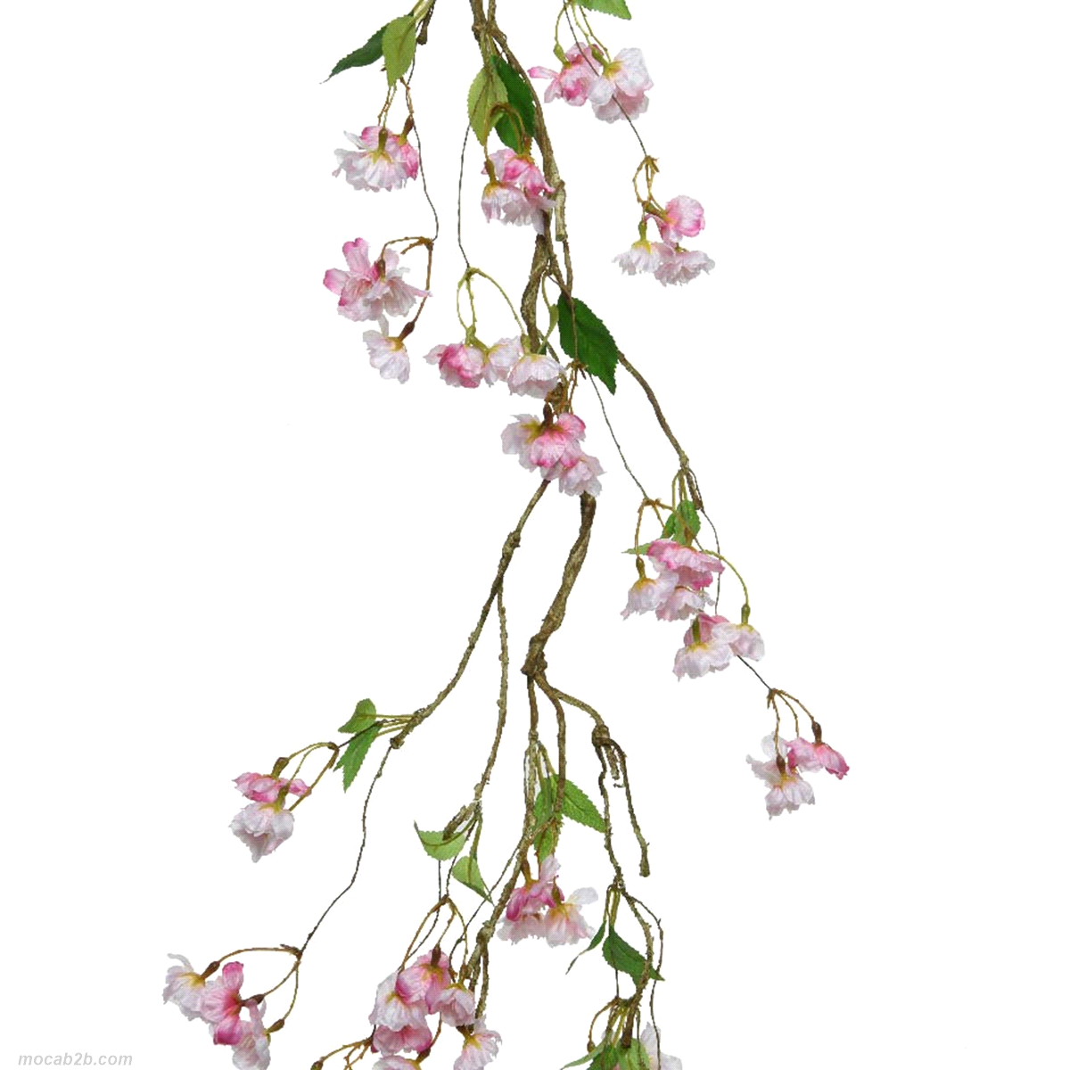 Ciliegio in fiore rosa ramo presentazione in polyester 7x4 h.130cm. 