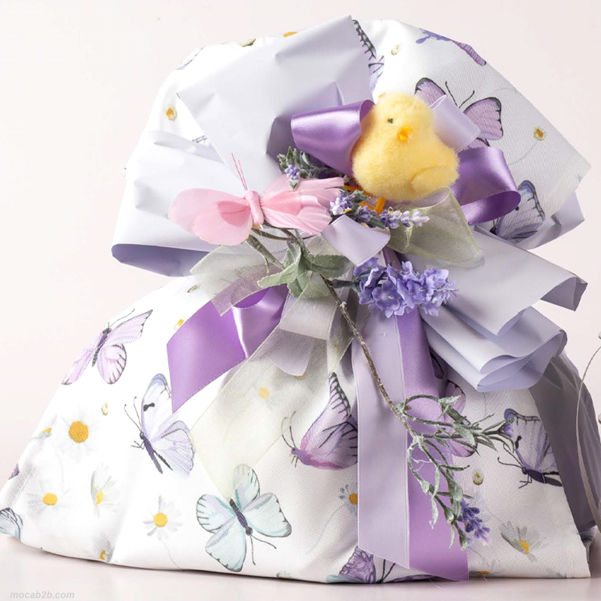 Runner da tavola bianco in polyester con farfalle multicolor. Misure: 32x140cm. 