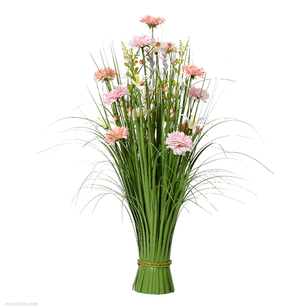 Mazzo fiori rosa chiaro decorativo. Misure: 35x35xh70. 