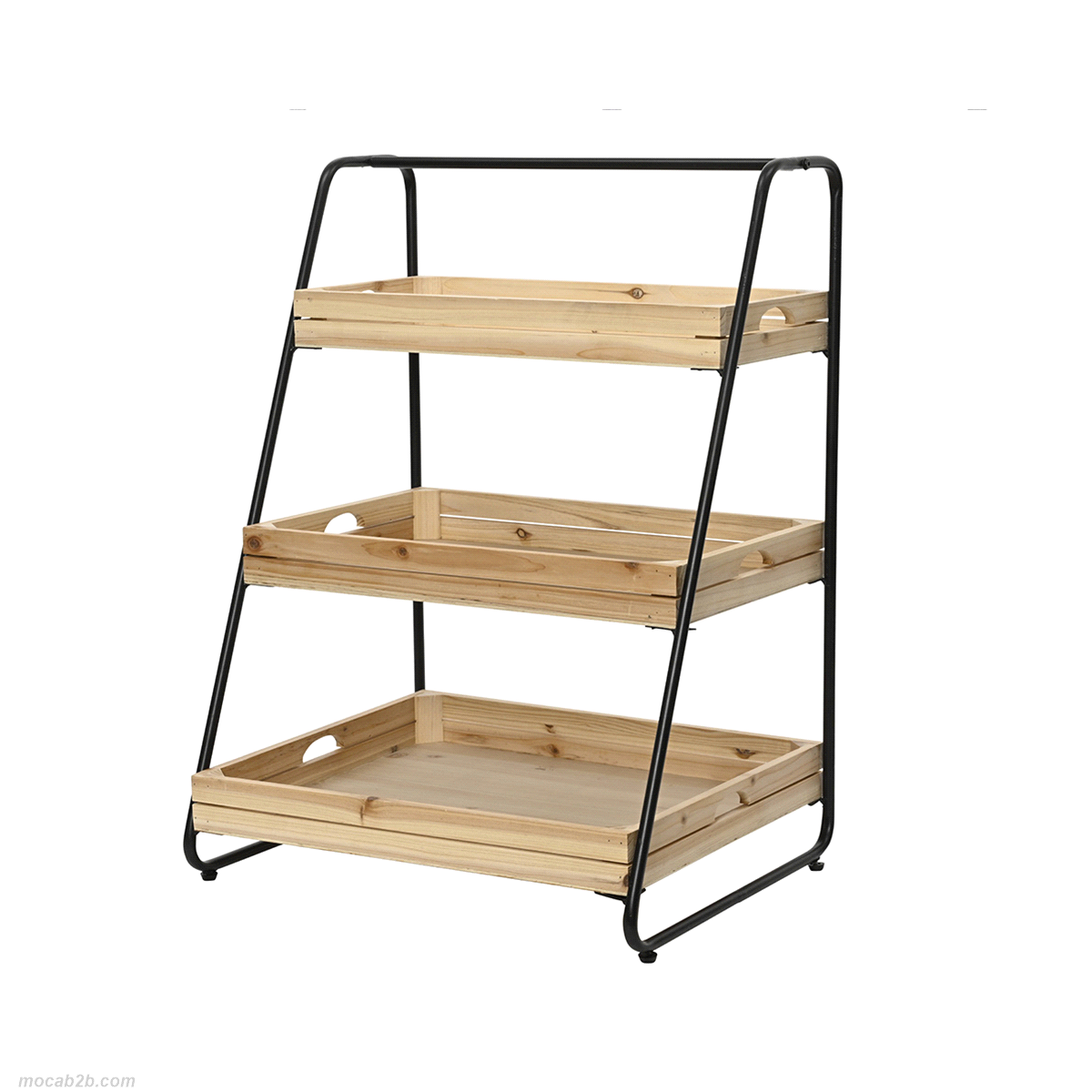 Portafioriere in legno naturale a 3 ripiani. Dimensioni: 45x55 h. 76cm. 