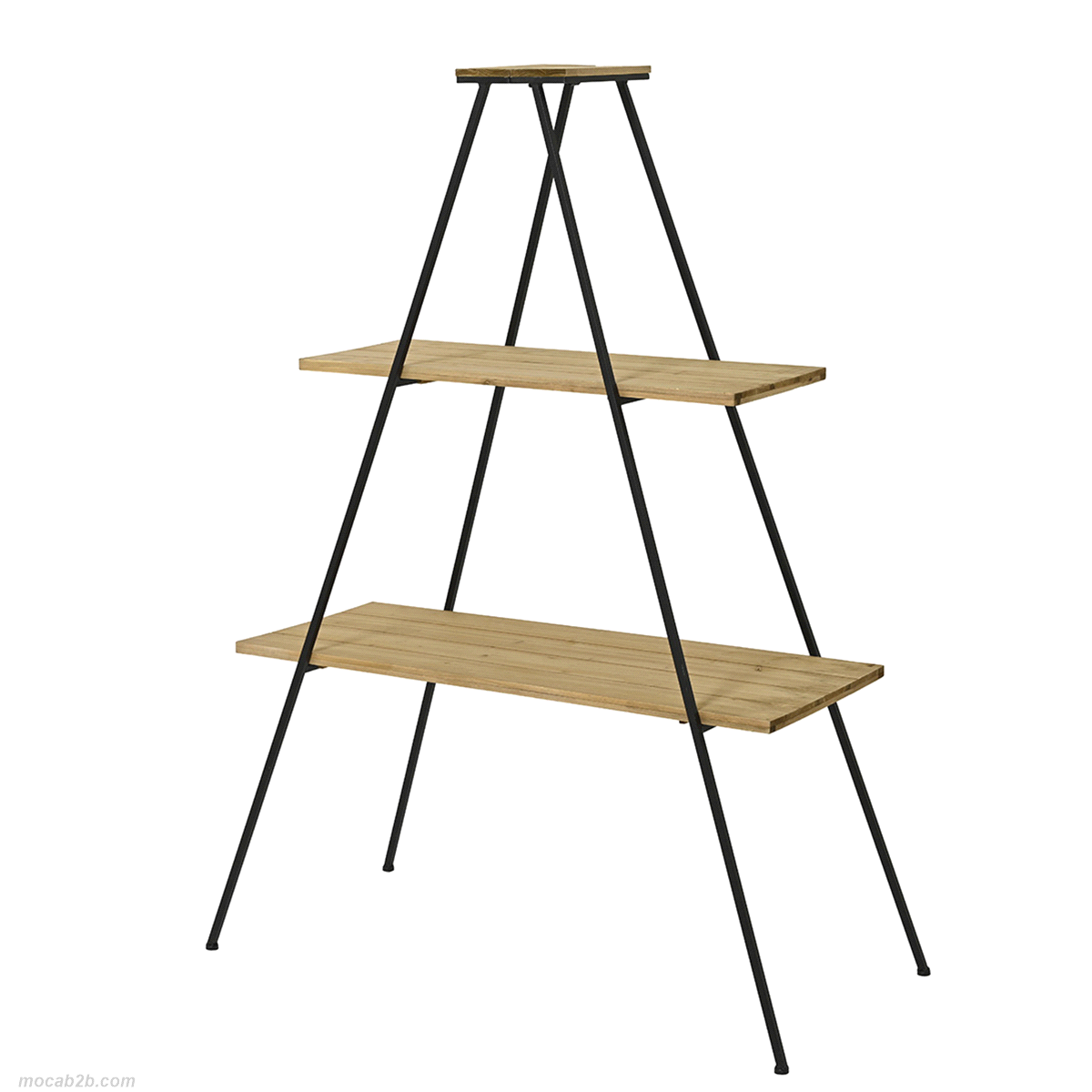 Portafioriere in legno naturale a 2 ripiani da interno. Dimensioni: 100x52,5x h. 149cm. 