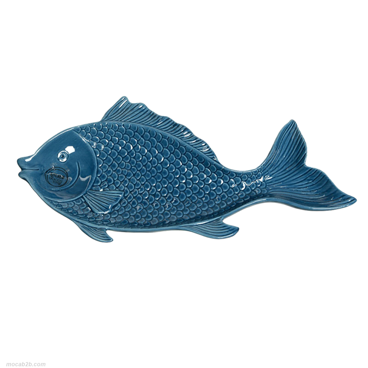 PIATTO PESCE BLU SCURO 17x34x3 