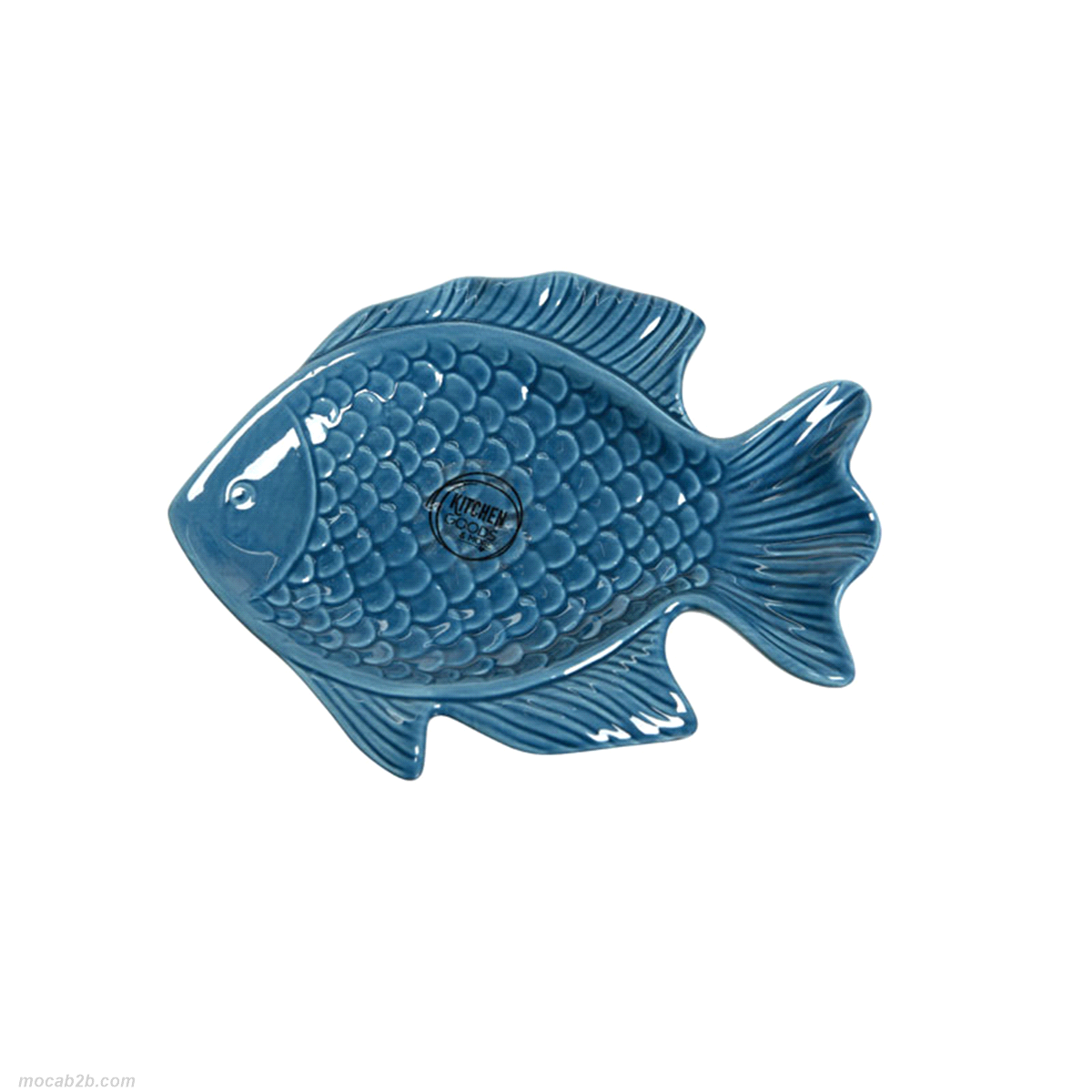 PIATTO PESCE BLU SCURO 13x17x2 
