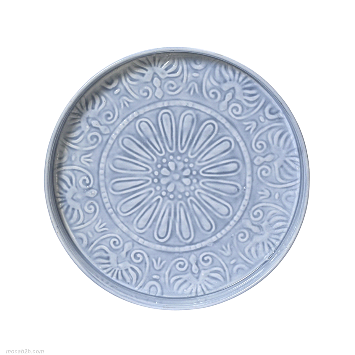 PIATTO BLU DECORO FLOREALE @32h.3cm 