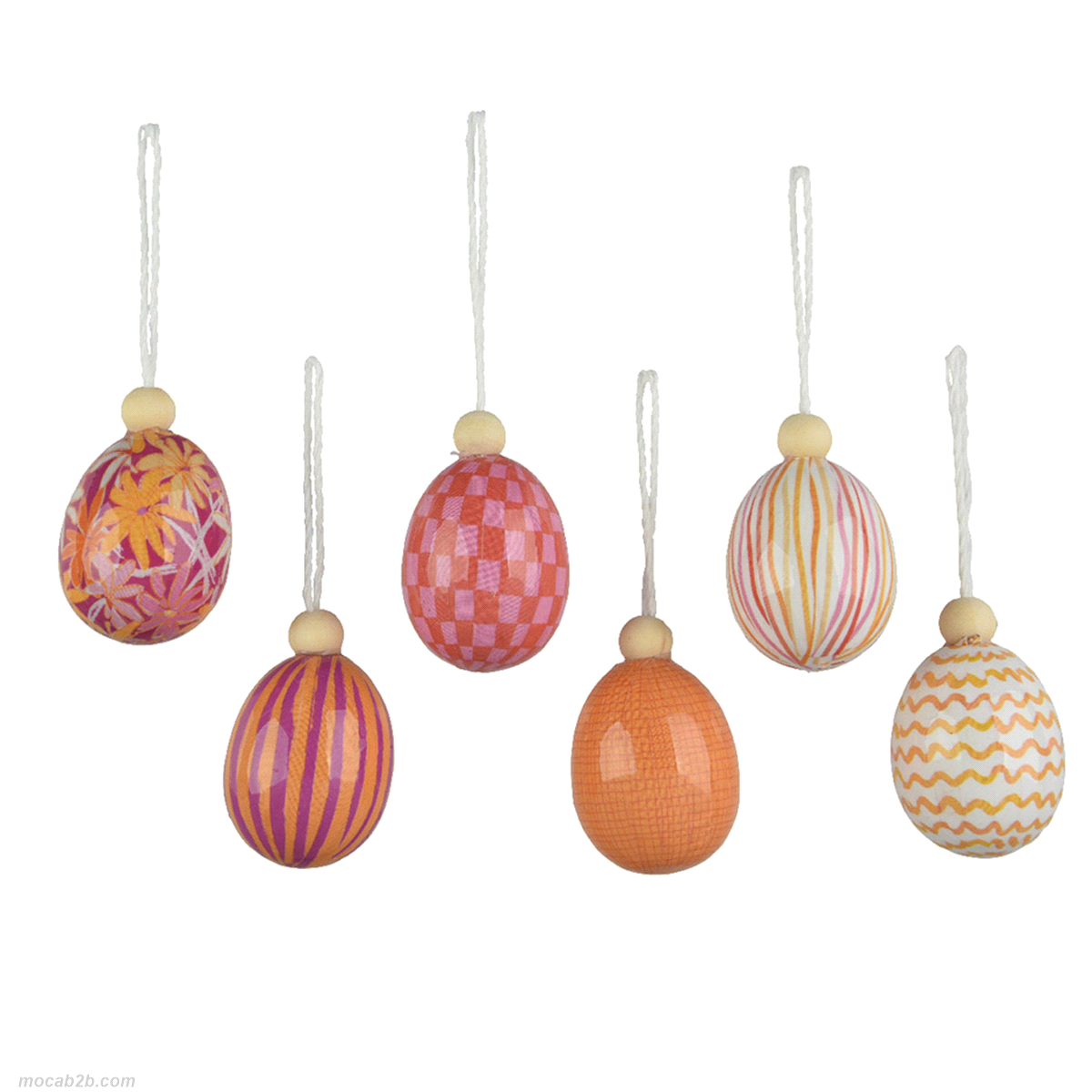 Uova in foam colorate da appendere in busta da 6 pezzi. Misure: diam.4 h. 6cm. 