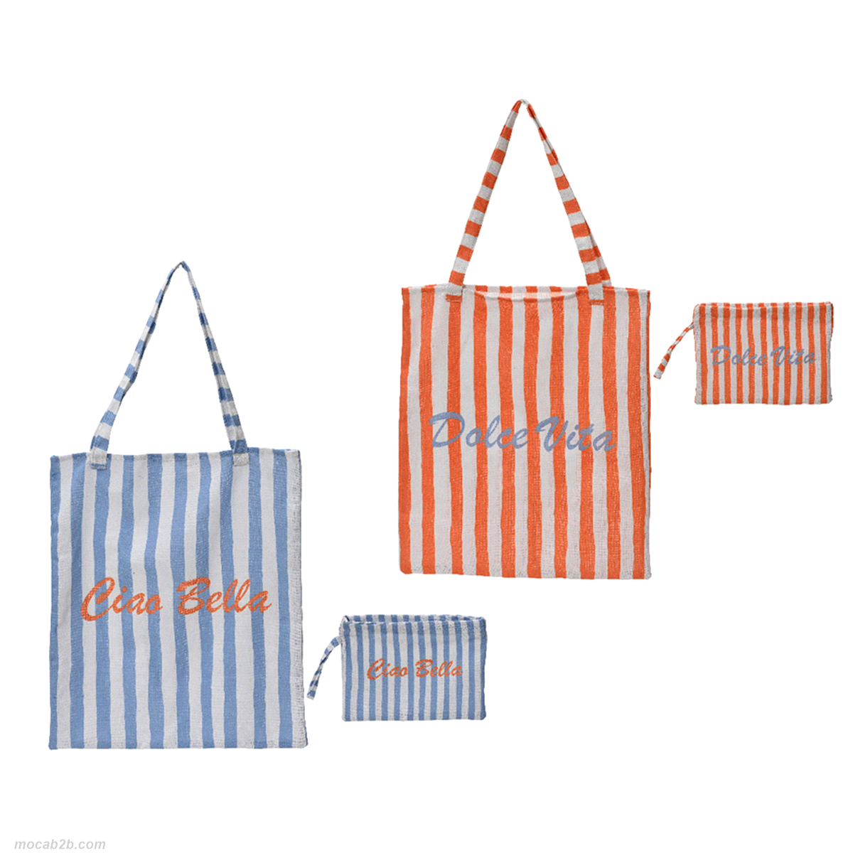 SET 2 BORSE POLYESTER/COTONE ASSORTITE 44x38cm 