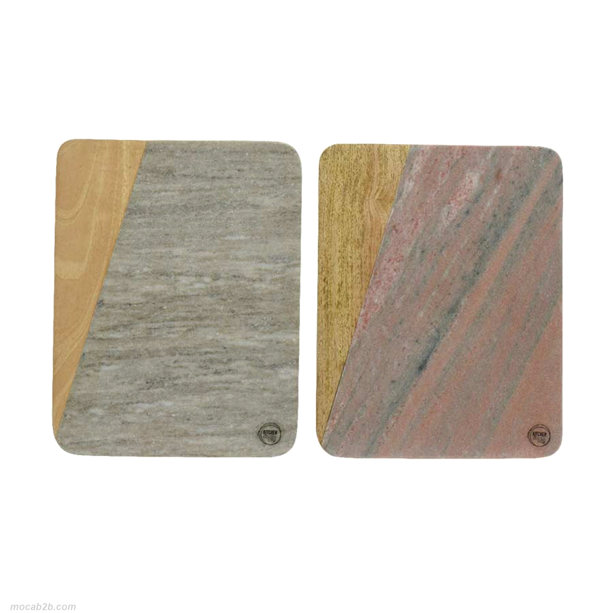 Tagliere in  legno di mango in 2 colori assortiti (grigio e terracotta). Misure: 32x25cm. 