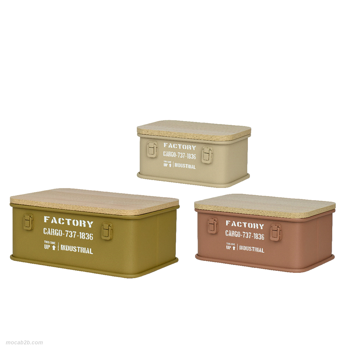 SET 3 CESTI LATTA ASSORTITI 46x31h19 