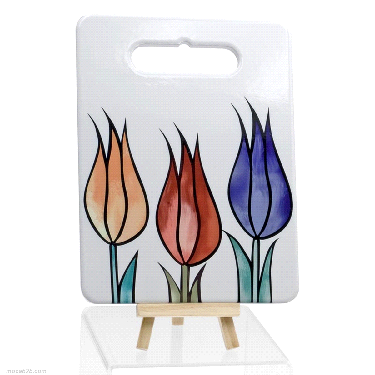 SOTTOPENTOLA RETTANGOLARE CON TULIPANI 