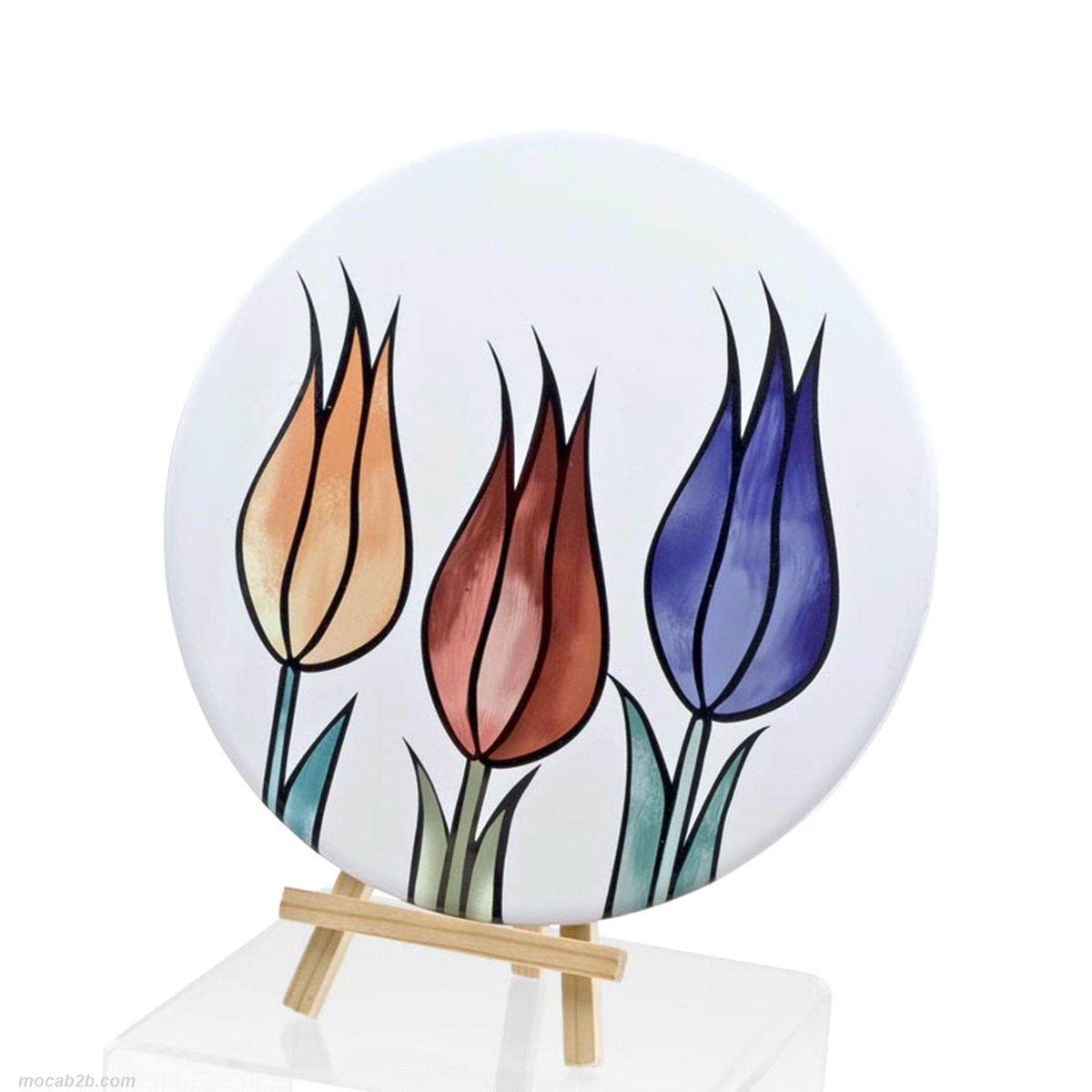SOTTOPENTOLA TONDO CON TULIPANI 