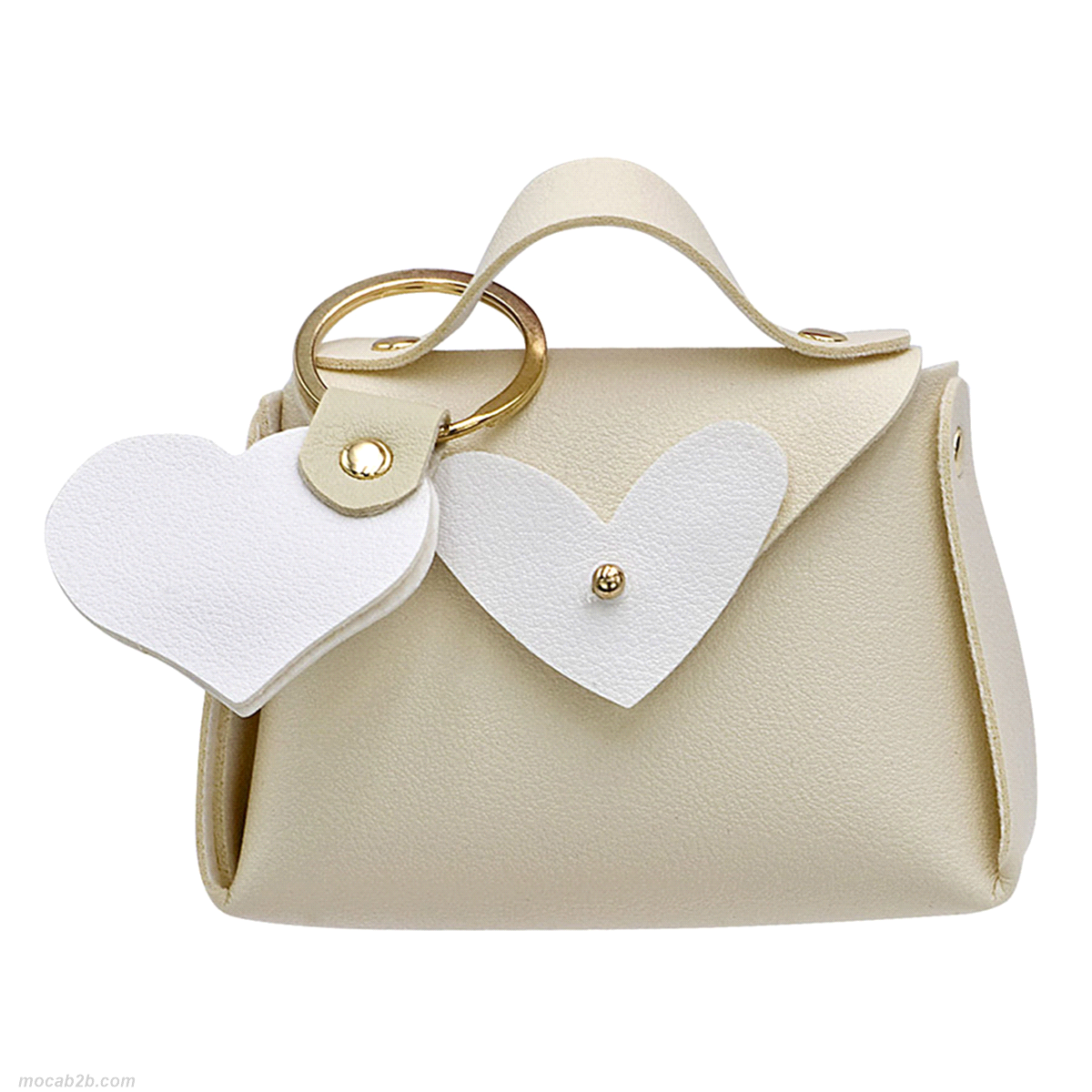 BORSETTA PORTACHIAVI SIMILPELLE AVORIO 10x9 