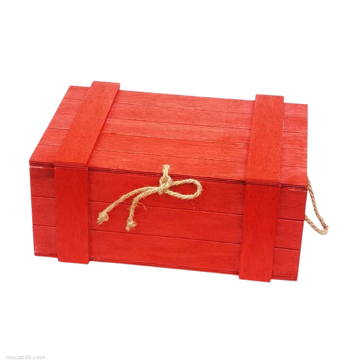 BAULE IN LEGNO ROSSO 42x30x18cm 