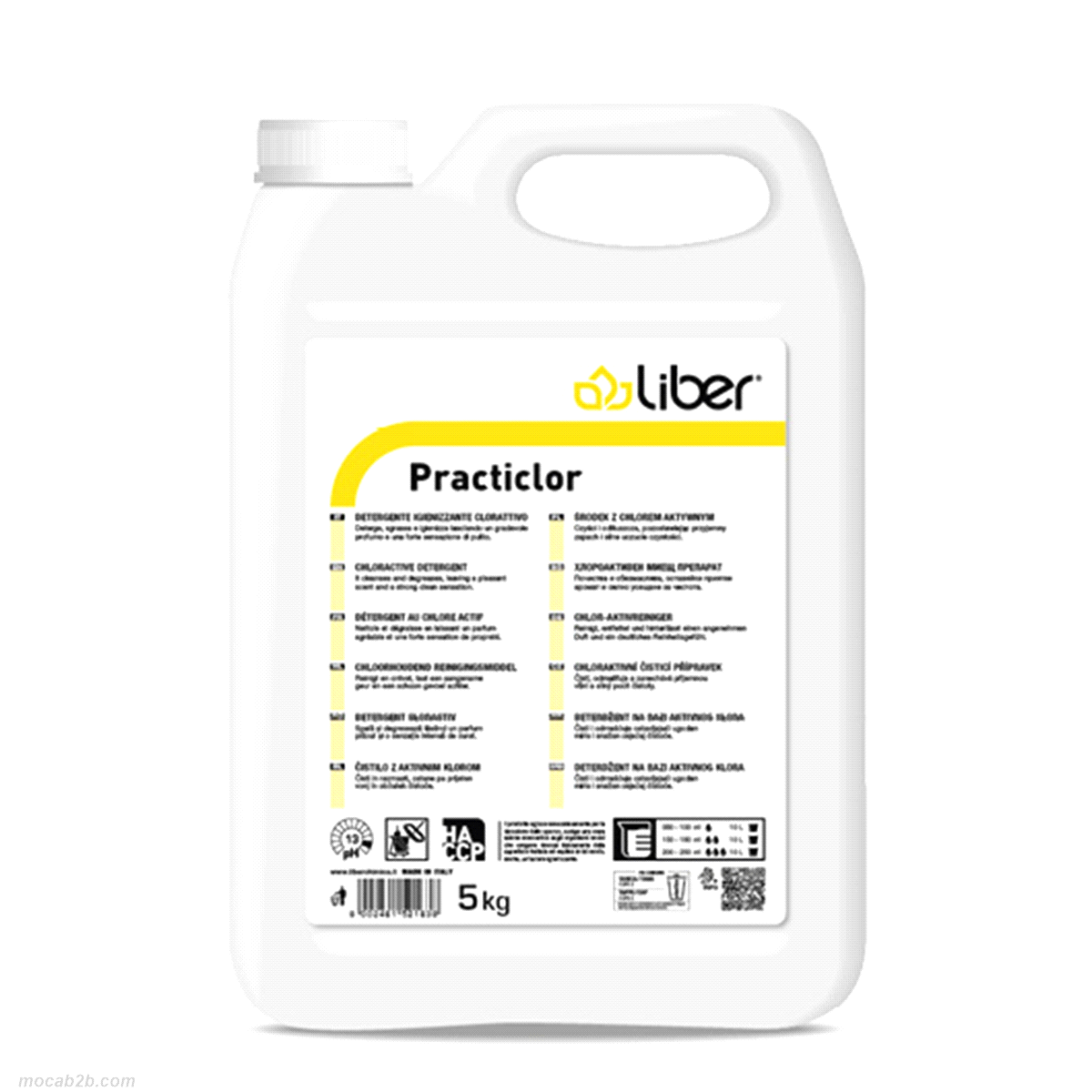 Detergente, candeggiante e igienizzante a base di cloro attivo studiato appositamente per la rimozione delle macchie più tenaci. 