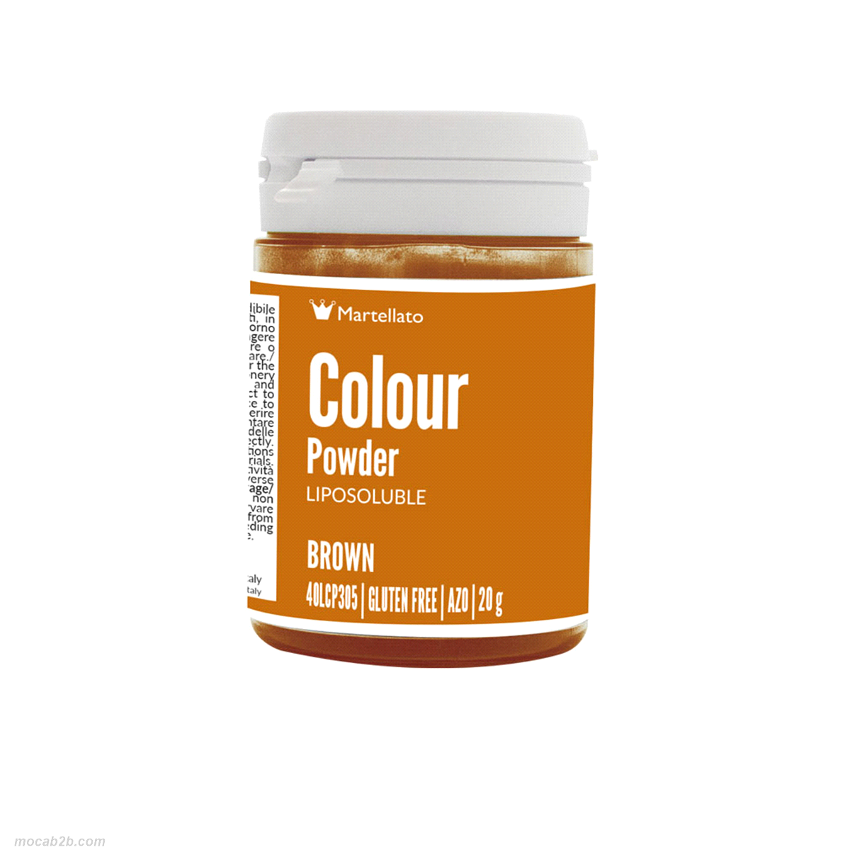 Colorante x colorazione di prodotti a base grassa quali, burro di cacao, cioccolato bianco, crema al burro, pasta di mandorle, pasta da zucchero, semifreddi. Non contiene E171.
 