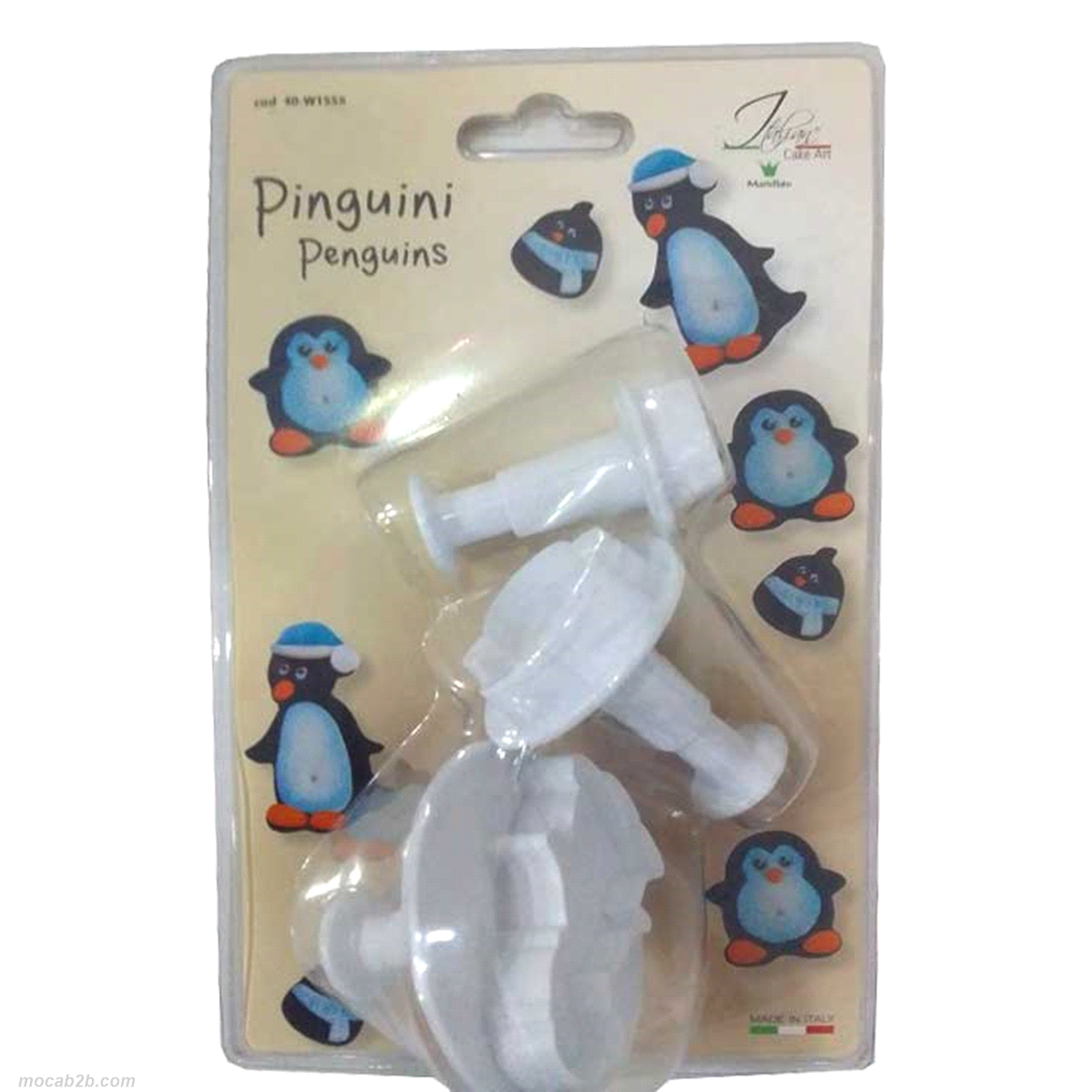 Tagliapasta estraibile a forma di pinguino di 3 dimensioni diverse 