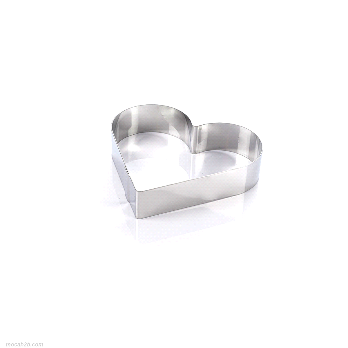 Fascia per dolci a forma di cuore in acciaio inox AISI 304, perfetta sia per la cottura che per il congelamento. 