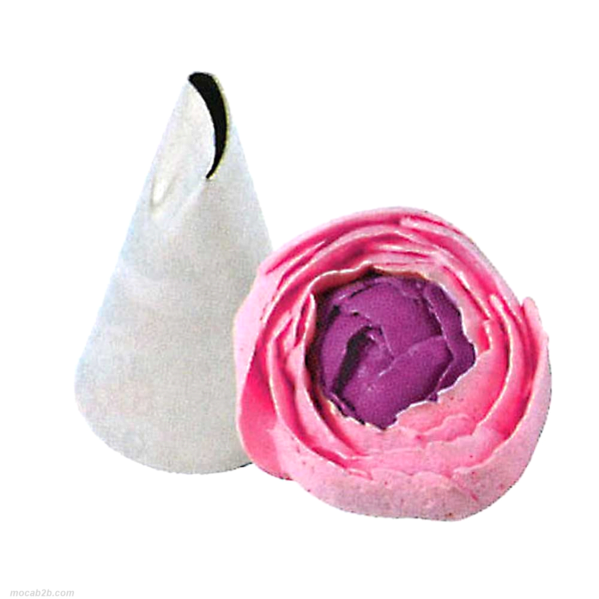 Beccuccio in acciaio inox per la decorazione di torte.
Base: Ø 2,4 cm - Punta: Ø 1,3 cm - Altezza: 4,3 cm 