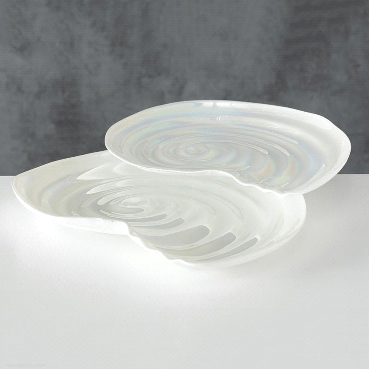 PIATTI VETRO CONCHIGLIA 24/29cm x2pz 