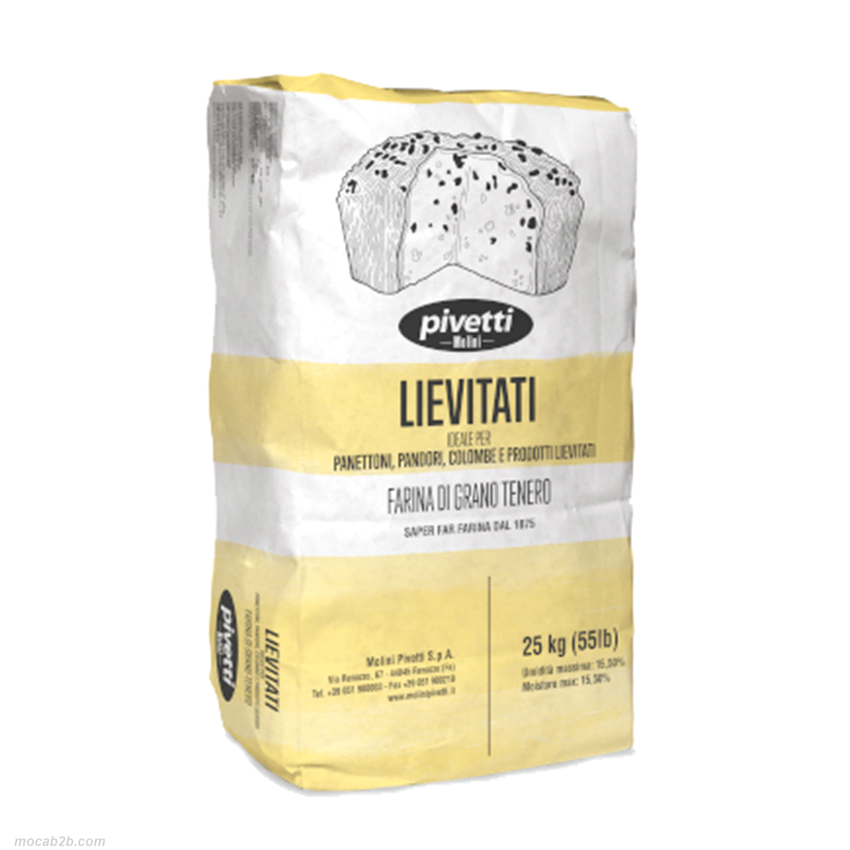 Una farina dall’elevato apporto proteico e dall’alto W (400-440), ottimale per la produzione di grandi lievitati che necessitano di un impasto ben strutturato e con lunghe lievitazioni. Permette di ottenere prodotti dagli ampi volumi garantendo un’ottima sofficità e una lunga durata nel tempo. Ideale per: panettoni dolci e salati, pandori, colombe, grandi lievitati in generale e prodotti da ricorrenza.
Umidità: 15.5% max. 