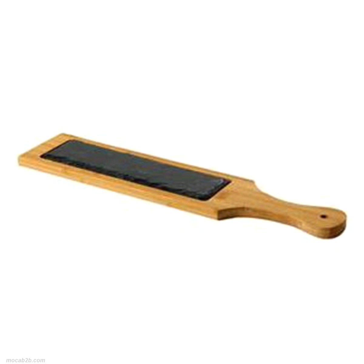 Tagliere rettangolare con manico in bamboo/Ardesia. Dimensioni: 44x10cm. 