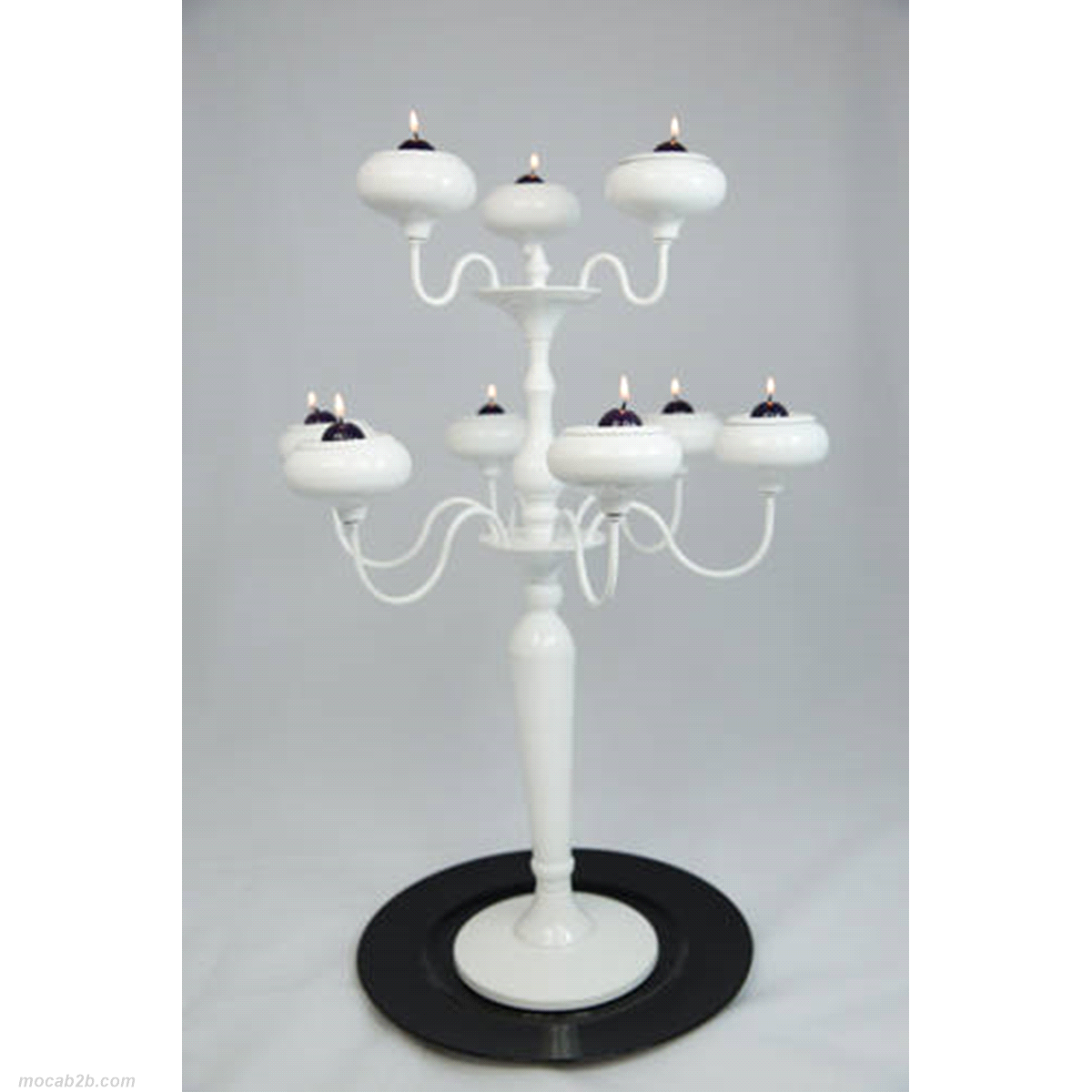 CANDELABRO BIANCO MET C/9 BRACCI 