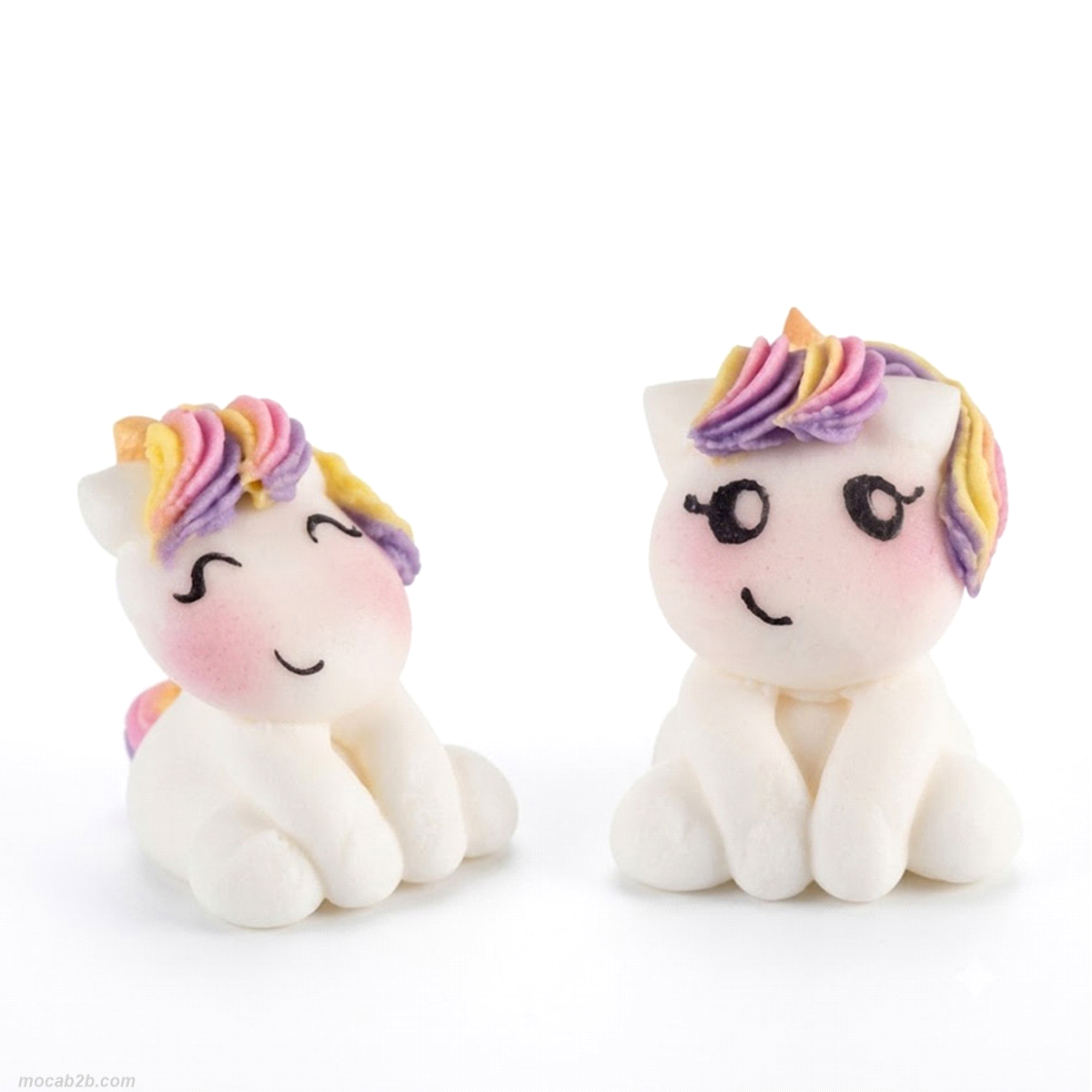 Decorazioni. Unicorni in zucchero assortiti. Gluten free. Non contiene coloranti azoici aggiuntivi. Dimensione: h 3cm. 