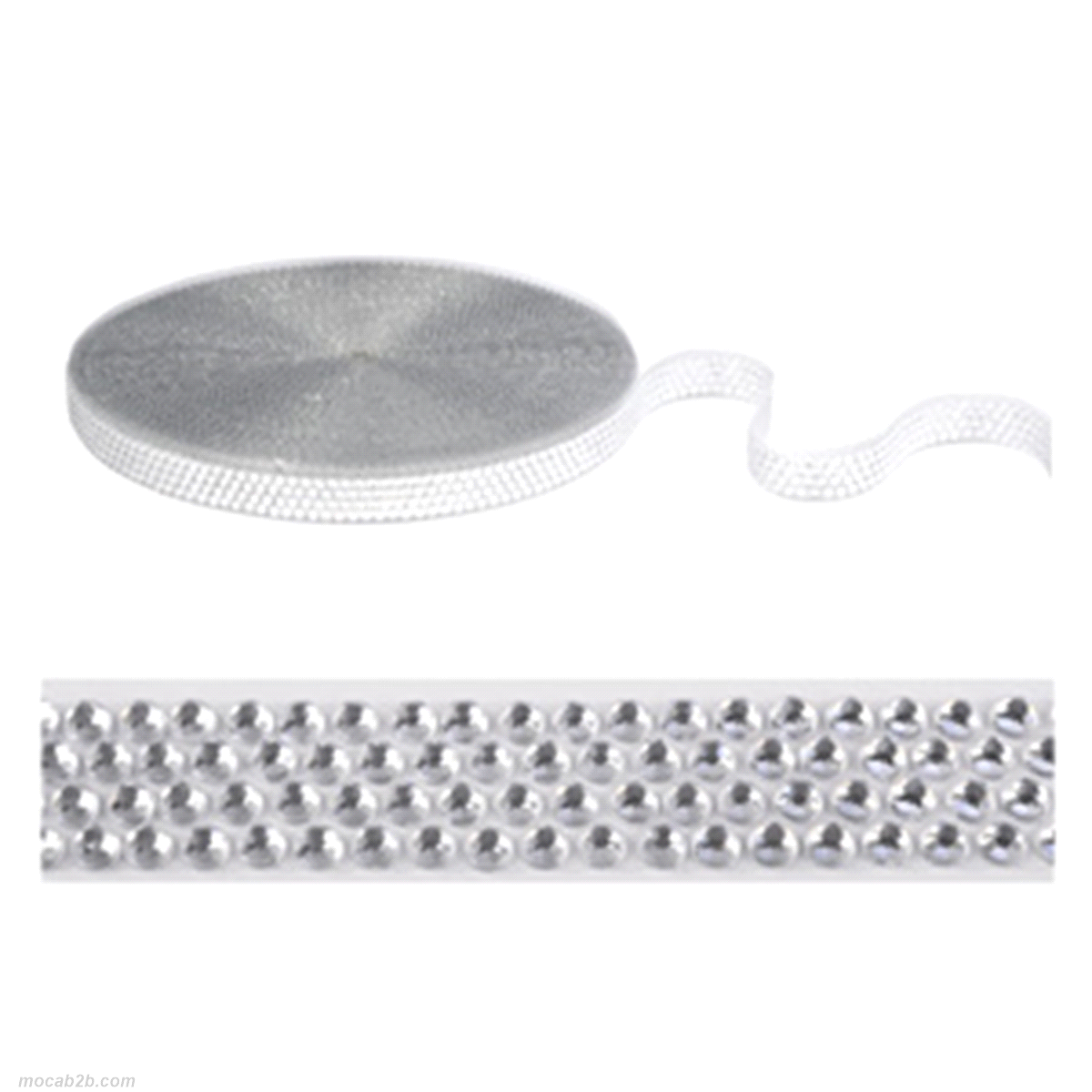 NASTRO ARGENTO CON STRASS h.2x20mt MODECOR 