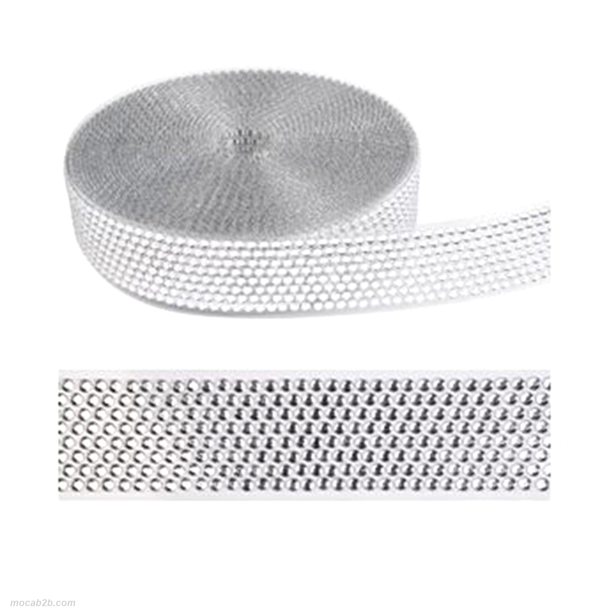 NASTRO CON STRASS ARGENTO 4x10mt MODECOR 