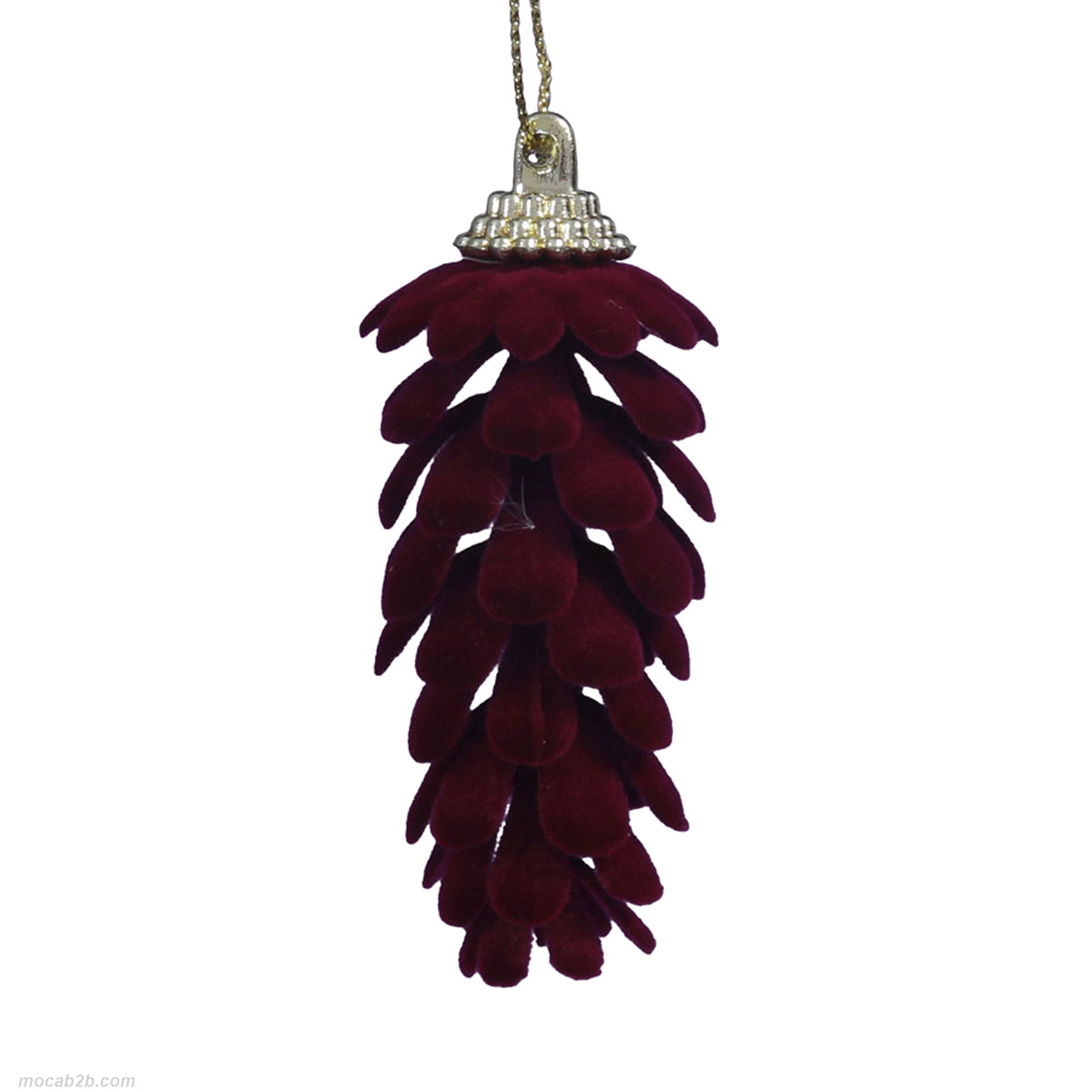 PIGNE ROSSE FLOCCATE DA APPENDERE 7x2,5 x6pz 