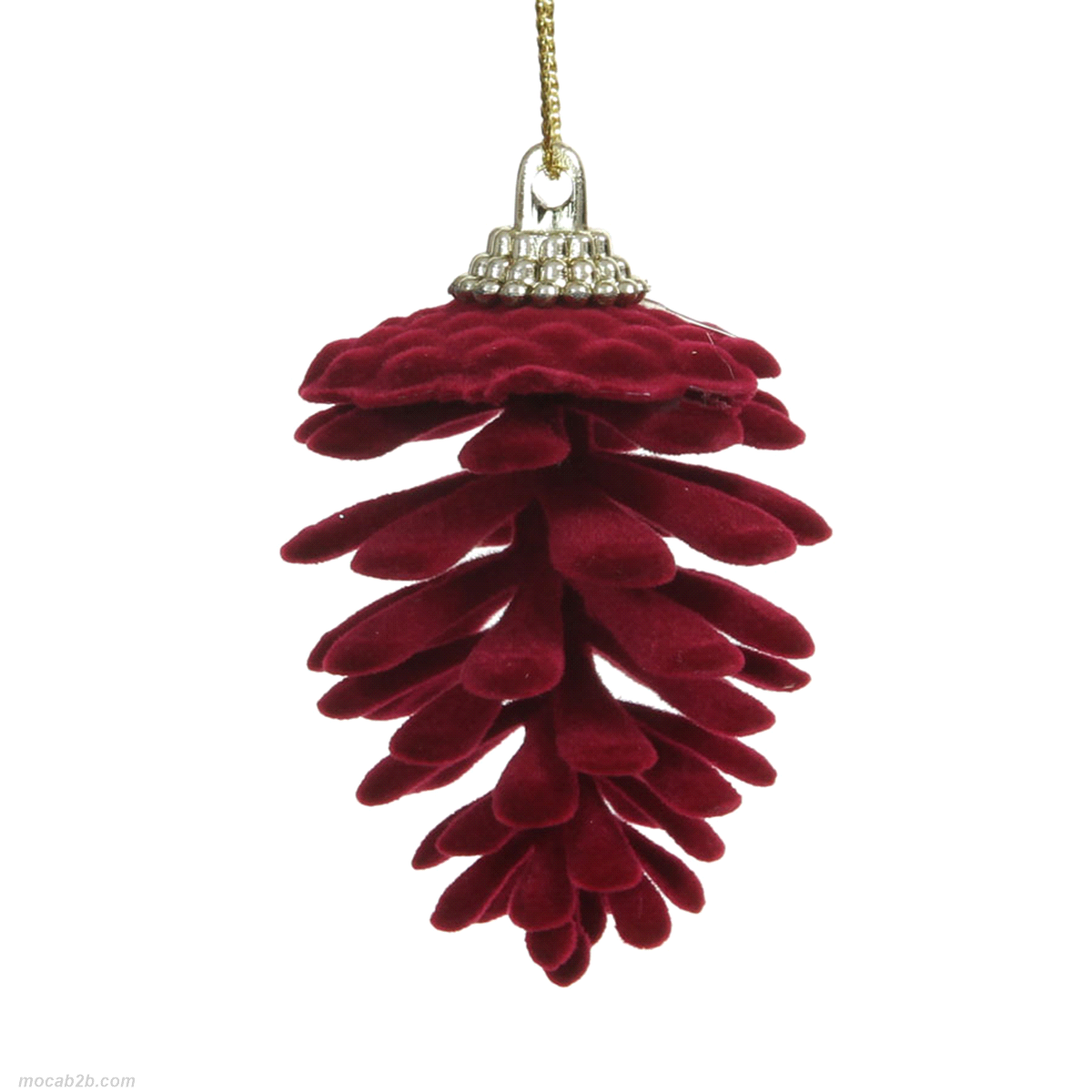 PIGNE ROSSO FLOCCATE DA APPENDERE 6,5x3,5 x6pz 