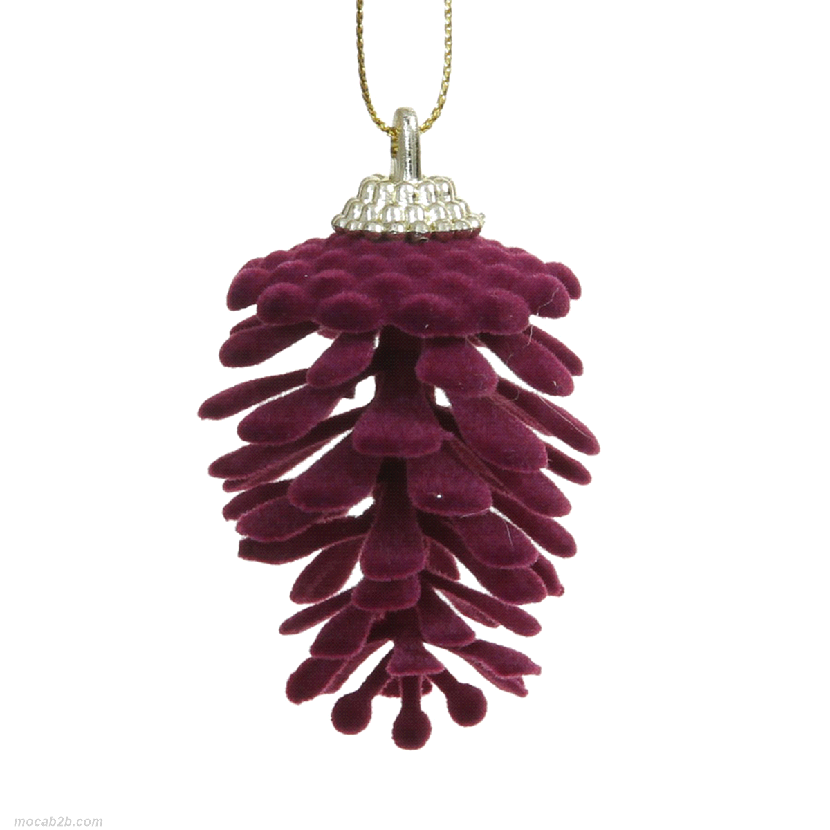 PIGNE VIOLA FLOCCATE DA APPENDERE 6,5x3,5 x6pz 