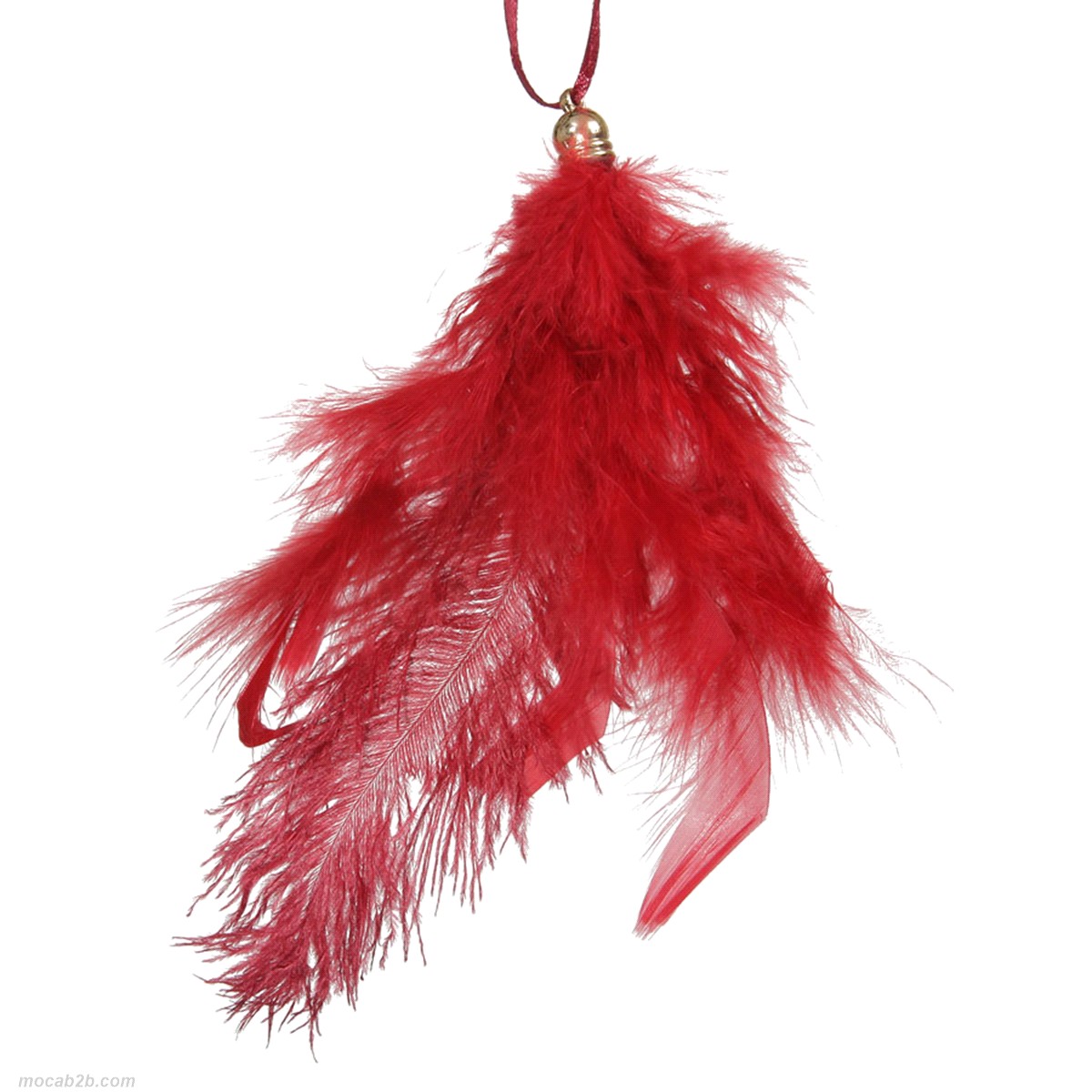 PIUME ROSSO DA APPENDERE 18cm x 4pz 