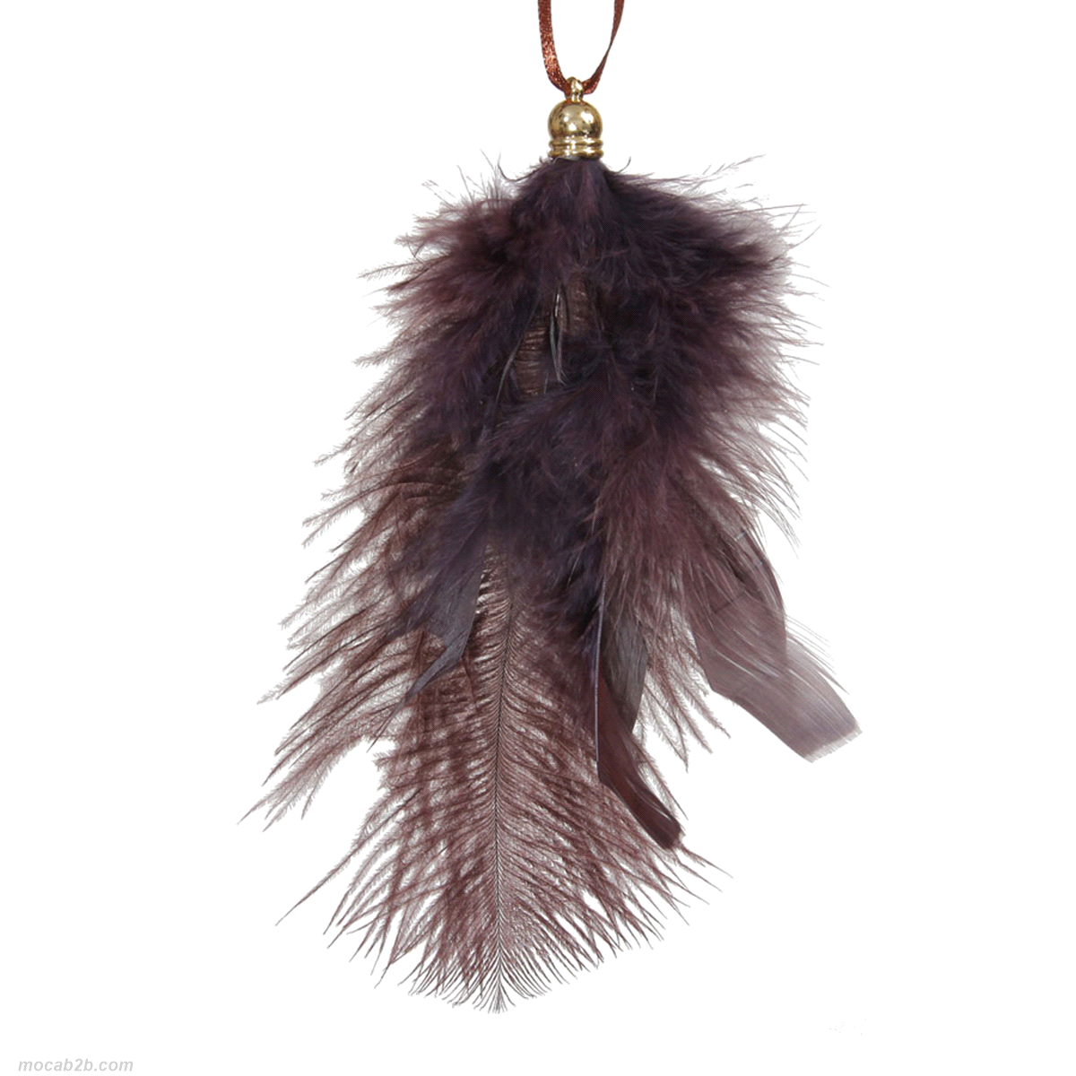 PIUME MARRONE DA APPENDERE 18cm x4pz 