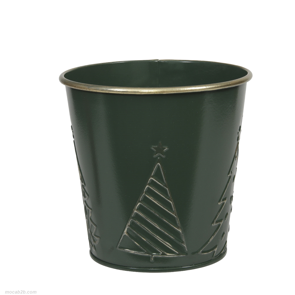 VASO DA FIORI METALLO VERDE @11xh.10cm 
