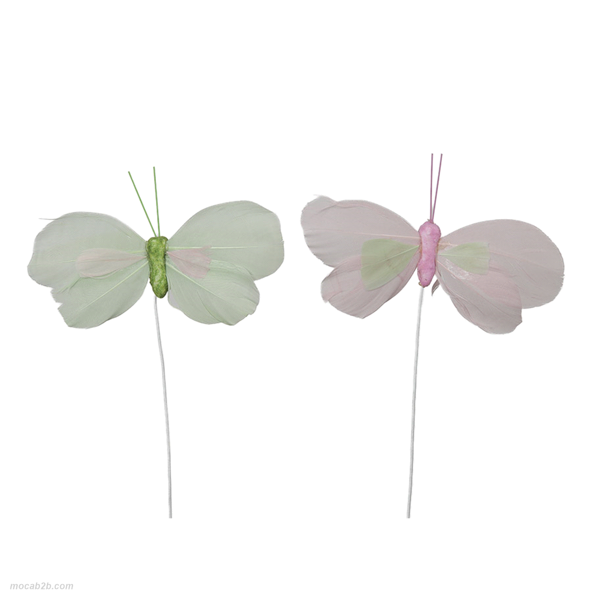 SET 24 PICK FARFALLE ROSA/VERDI 8cm 